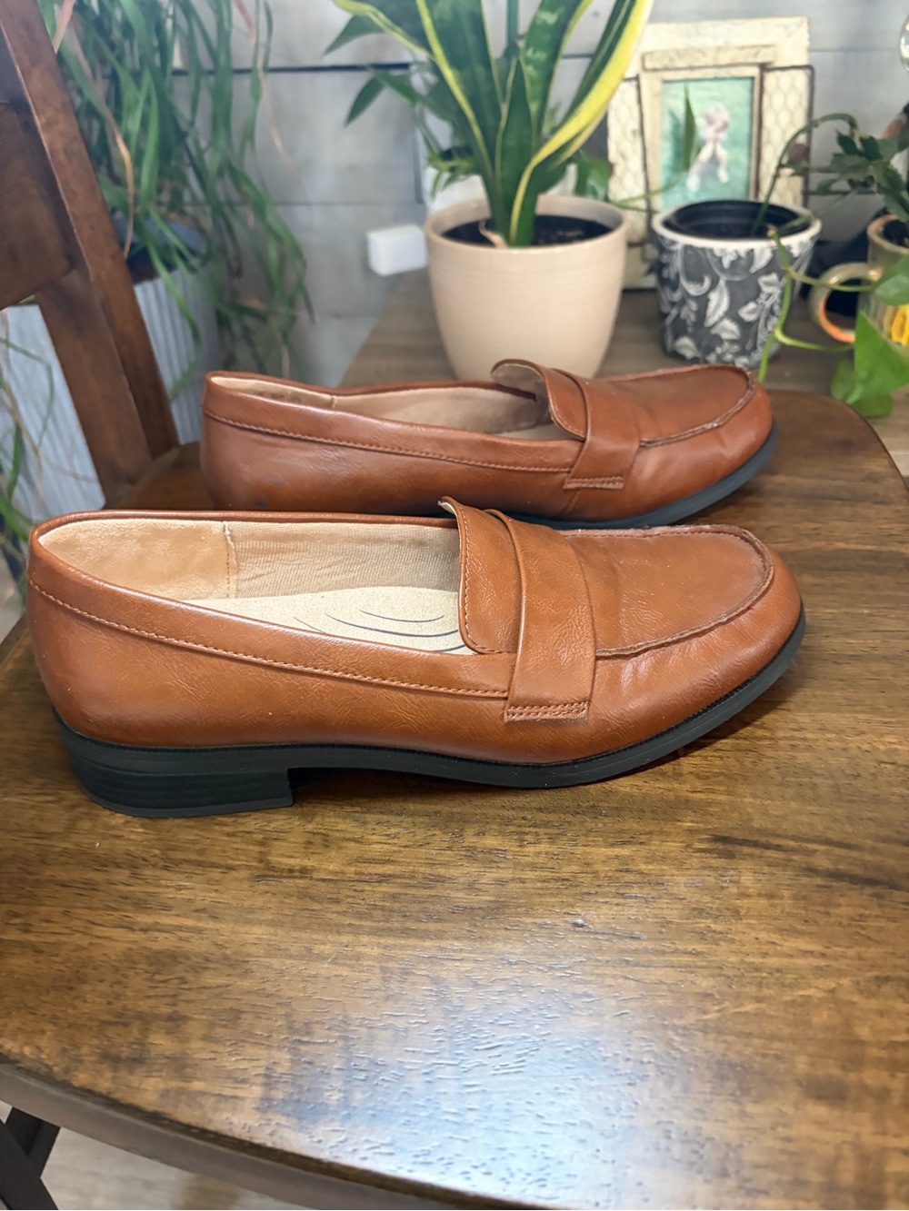 Life Stride Classic Penny Loafers in Cognac Brown